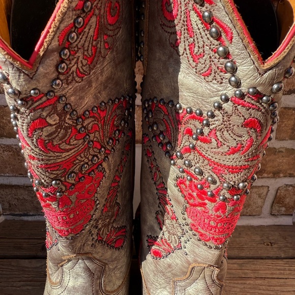 Old Gringo Metallic and Red Heeled Boots - Picture 4 of 13